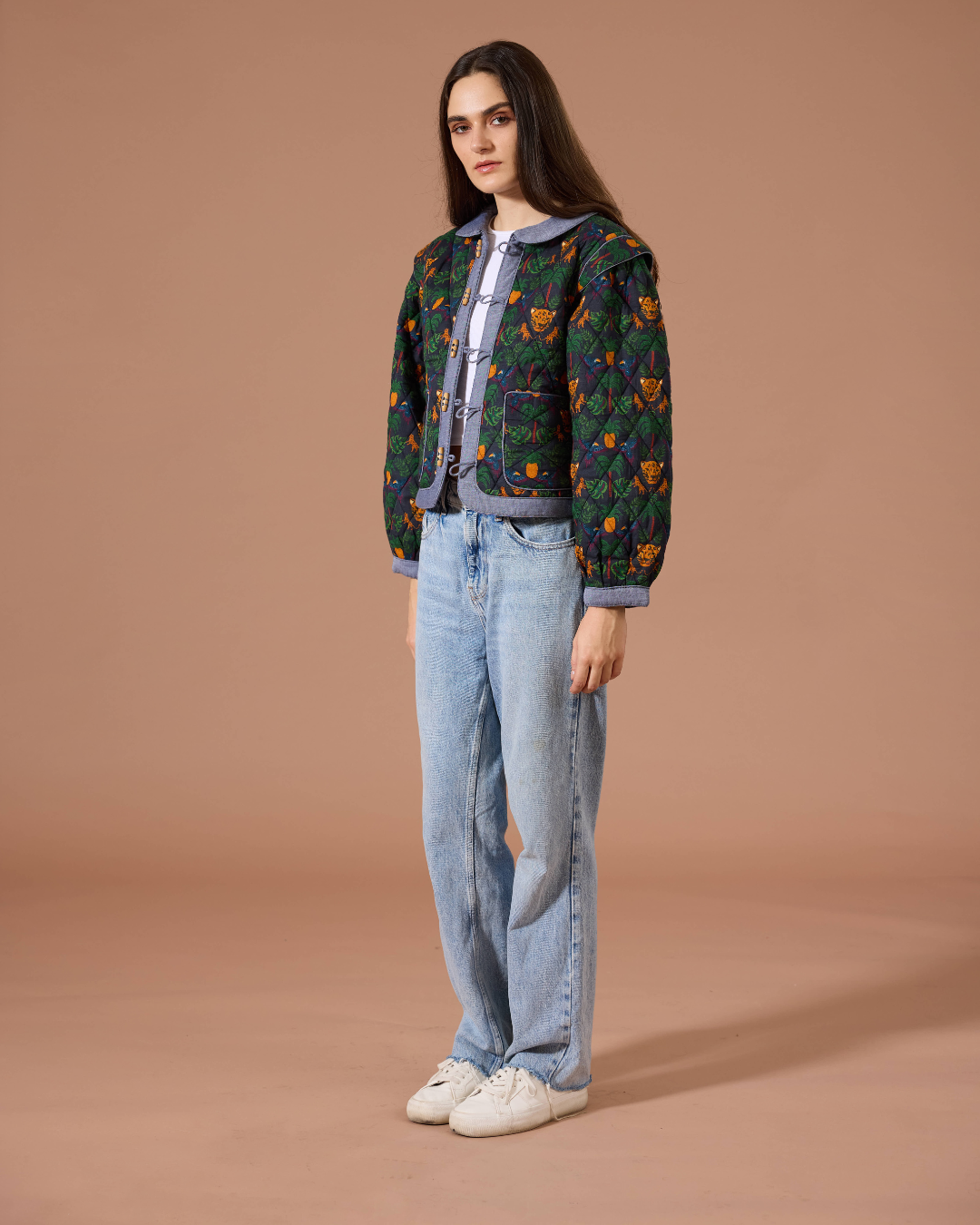 JAIPUR QUILTED JACKET BRO TROPICAL BLACK