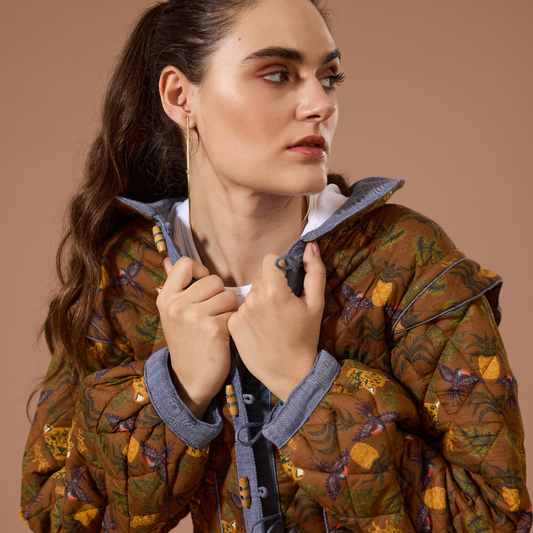 JAIPUR QUILTED JACKET BRO TROPICAL BROWN