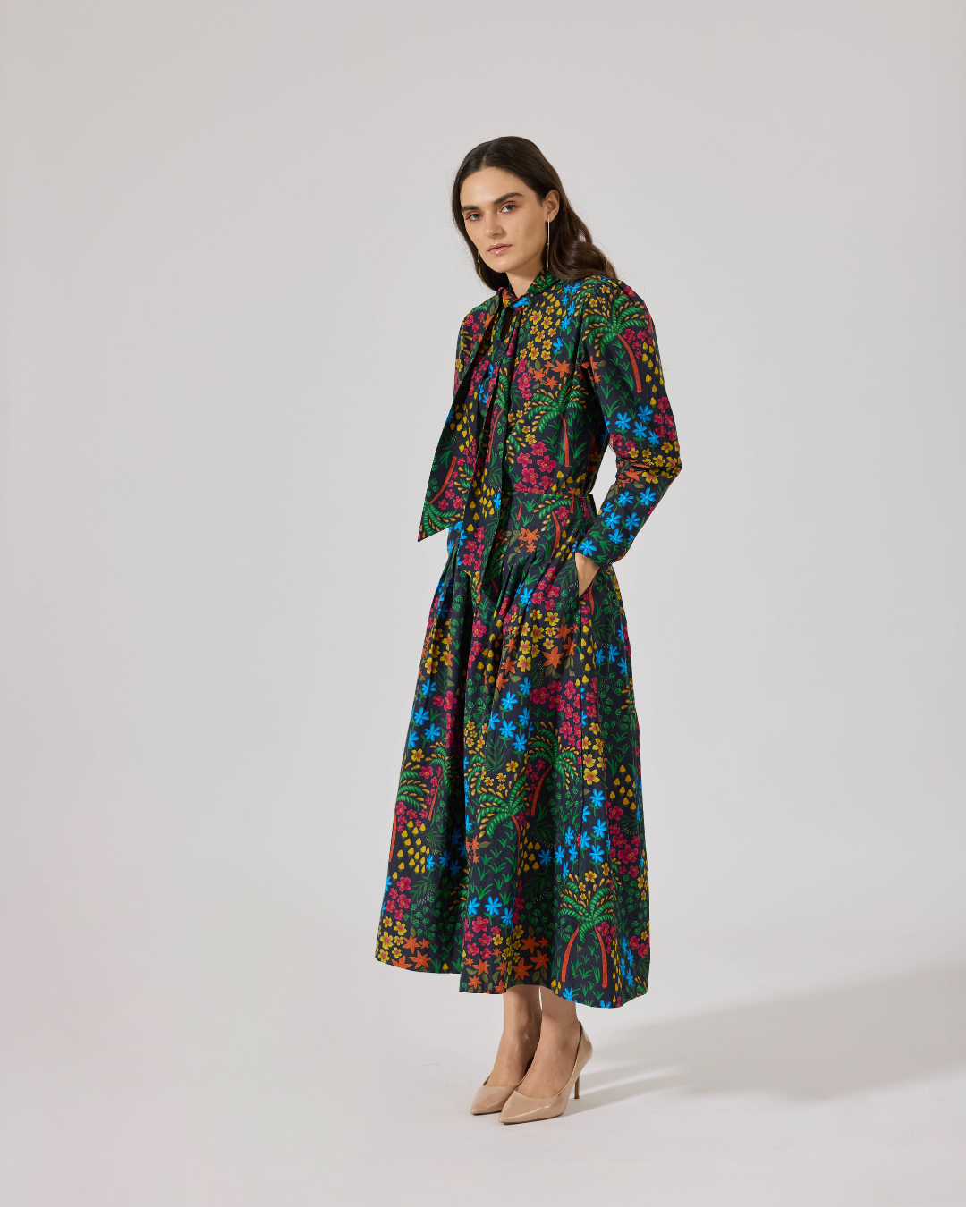 DAHLIA TOP FLORIDO BLACK