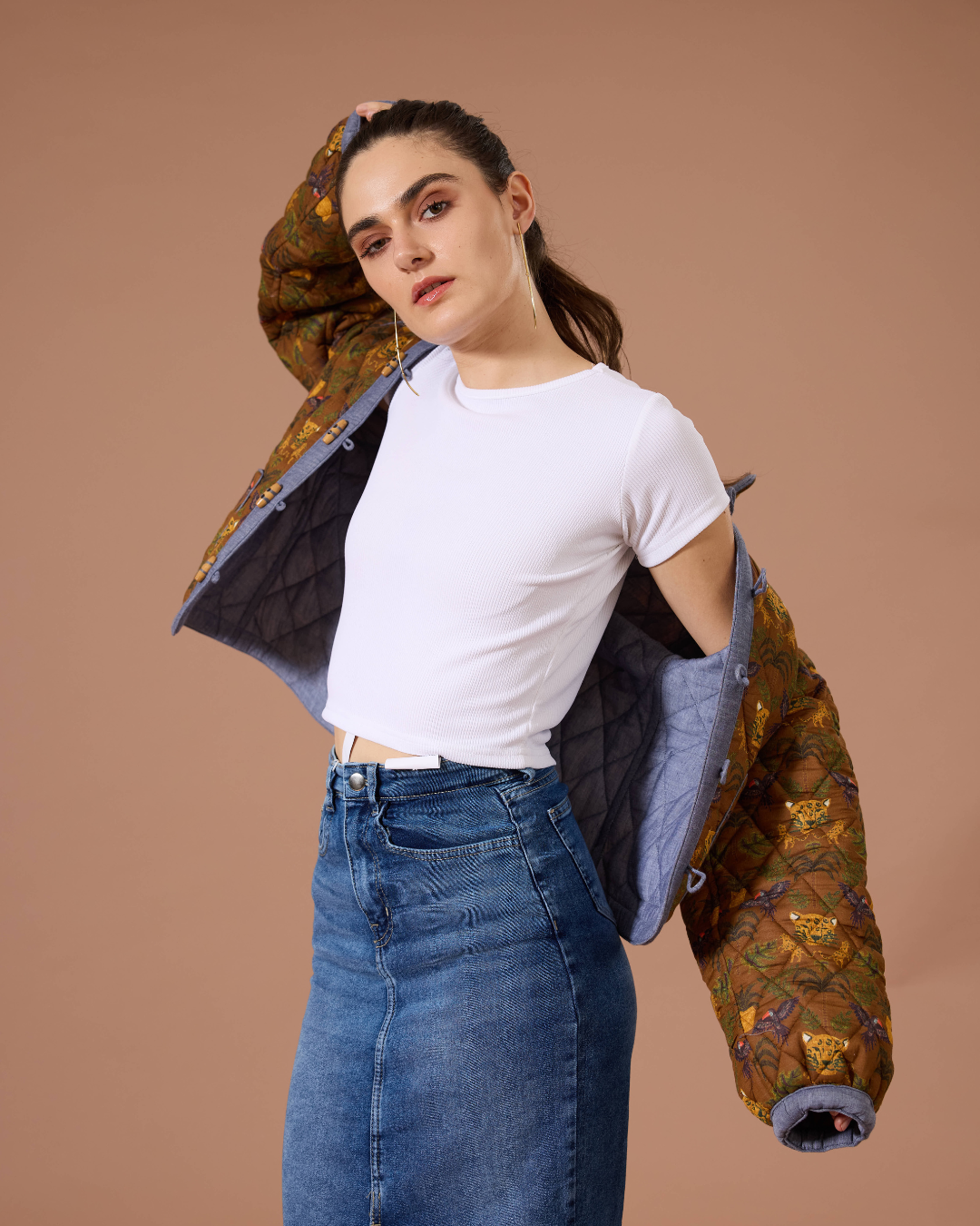 JAIPUR QUILTED JACKET BRO TROPICAL BROWN