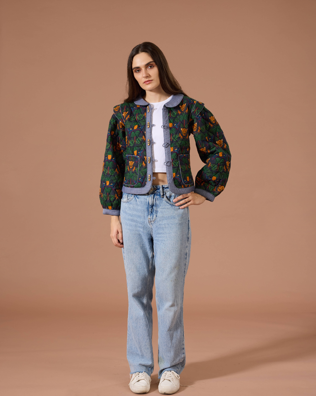 JAIPUR QUILTED JACKET BRO TROPICAL BLACK