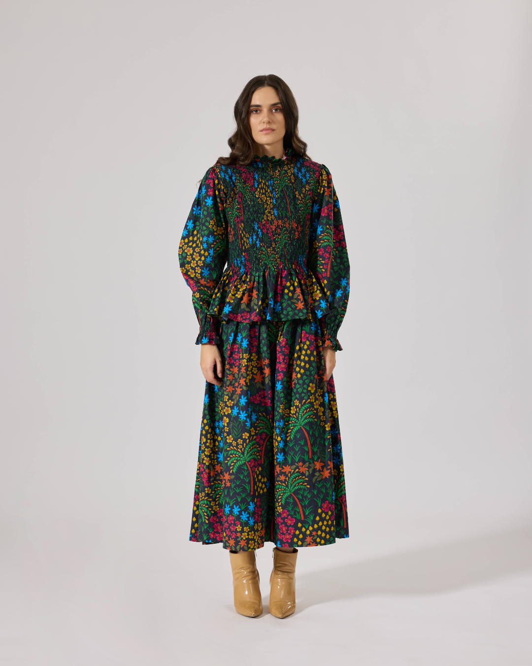 DAHLIA SKIRT FLORIDO BLACK