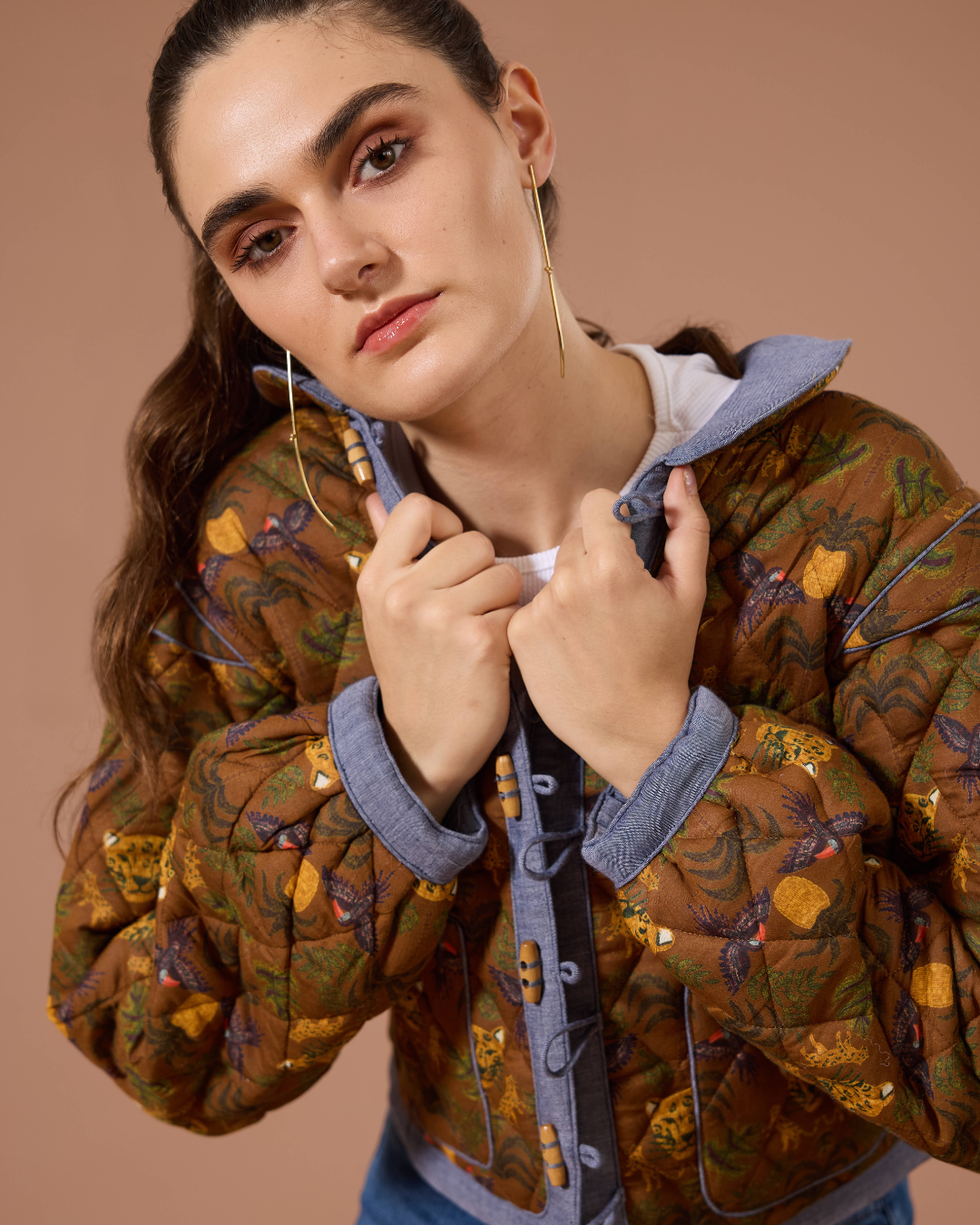 JAIPUR QUILTED JACKET BRO TROPICAL BROWN