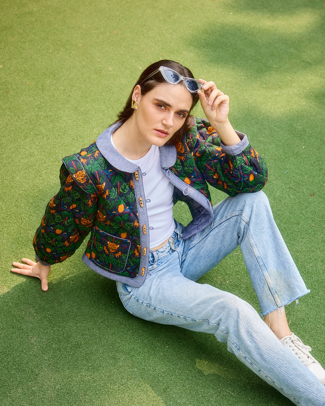 JAIPUR QUILTED JACKET BRO TROPICAL BLACK