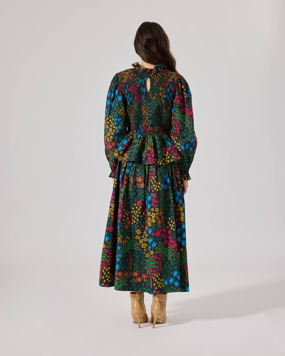 DAHLIA SKIRT FLORIDO BLACK