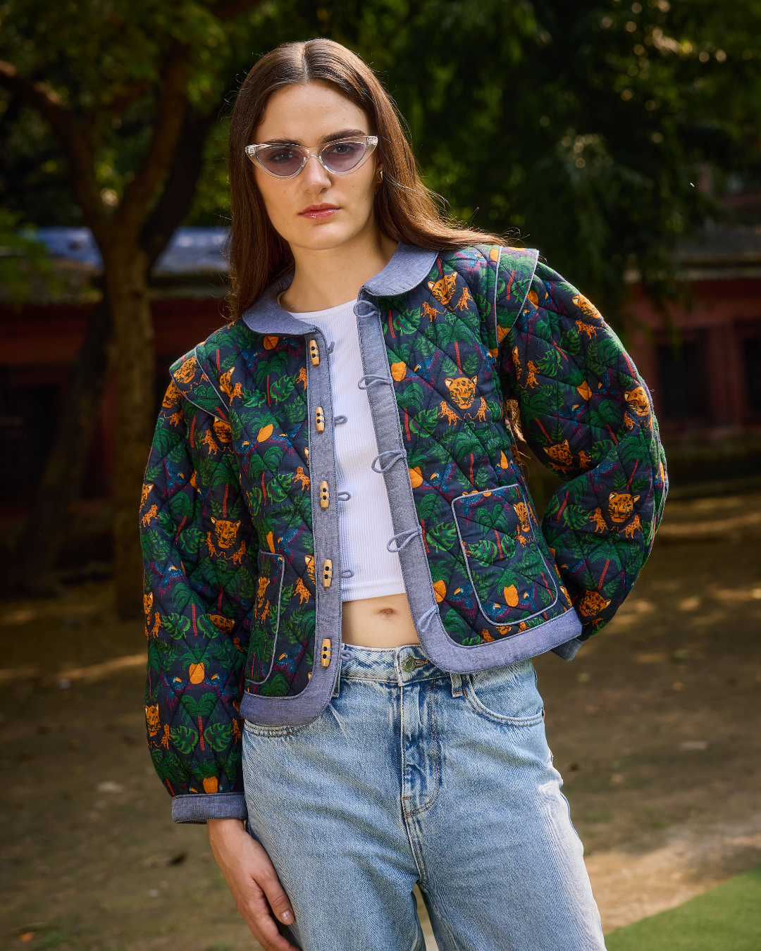 JAIPUR QUILTED JACKET BRO TROPICAL BLACK