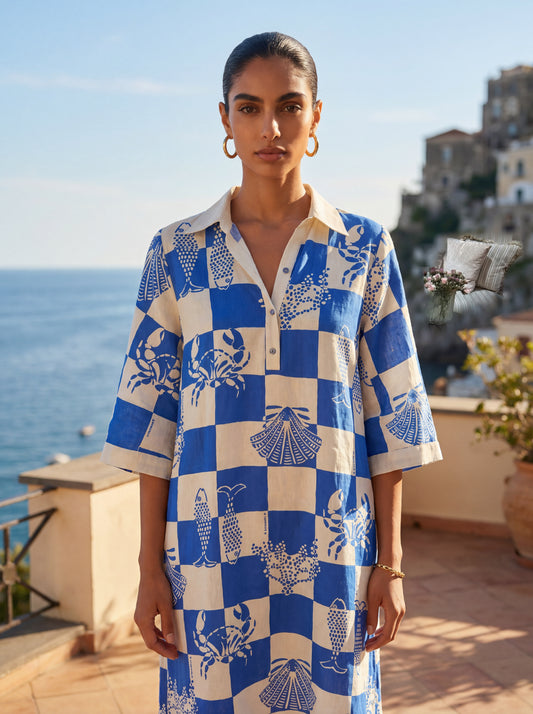 MARIA LONG KAFTAN NAUTICAL